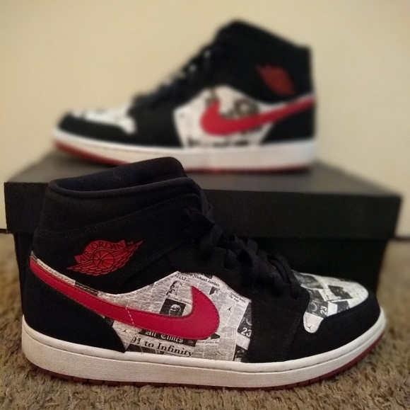 air jordan 1 mid newspaper
